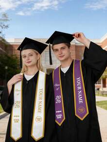1pc Graduation Custom Ribbon Graduation Honor Sash With Picture And Text Graduation Cloak Lightweight Polyester Fiber Decoration, Graduation Gift - Multicolor - View 2