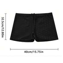 Adult Men's Black Plus Size Professional Waterproof Quick-Dry Shark Skin Fabric Swimming Trunks - Multicolor - View 2