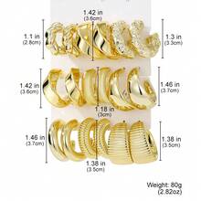 18pcs/Set Minimalist Geometric CCB Earring Set - Gold - View 4