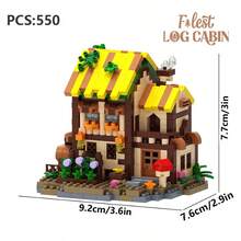 Retro Forest Cabin Set, Building Block Ornament, DIY Building Block Assembly, Building Block Toy, Stress-Relief Building Blocks, Suitable As A Desk Ornament, Easter Gift, Birthday Gift. - Multicolor - View 6