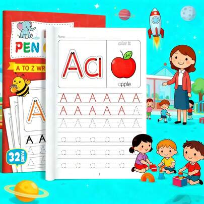 26个大小写英文字母描摹练习册，3种风格可选，书法学习者手写练习册