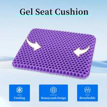 Adjustable Ergonomic Gel Cushion With Cooling Breathable Soft Support Sciatica & Back Pain Office Chairs Car Seats & Wheelchairs - Đệm đơn - Xem 3