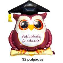 Large 32 Inch (80 Cm) Metallic Owl Graduation Balloon - 查看 4