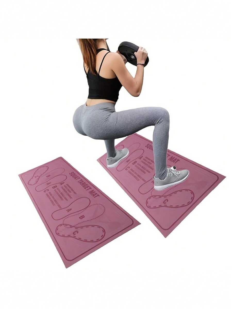 Esterilla de sentadillas duradera con movimiento segmentado y monitoreo de progreso; antideslizante y de larga duración; adecuada para gimnasios en casa; ideal para sentadillas, zancadas y peso muerto; disponible en rojo/negro; un regalo perfecto para entusiastas del fitness; excelente equipo de entrenamiento en casa; también adecuado para esterillas de yoga para mujeres. - Multicolor - Ver 1