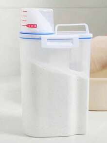 1pc Plastic Laundry Detergent Dispenser With Lid - Leak-Proof, Airtight Storage Container, Powder Detergent Organizer Box, Large Capacity Liquid Soap Storage Box For Powder And Liquid Soap - Multicolor - View 3
