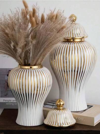 1 pieza Jarrón universal de cerámica de lujo europeo, decoración de mesa para sala de estar, entrada, sala de exposiciones de hotel, decoración minimalista para sala de estar, decoración del hogar, jarrón, decoración central, decoración de mesa, Día de San Valentín