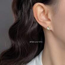 1对海蓝色蝴蝶星形耳钉套装，奢华时尚优雅耳环，百搭清新的女士珠宝 - 藍鑽1 - 查看 5