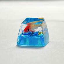 1pc Resin Drop-Gel Transparent Personalized Koi Fish Goldfish Keycaps For Underwater World Cross-Axis Mechanical Keyboard Keycaps - 1 Piece - View 4