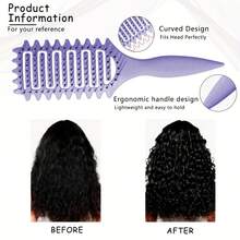 2026 Upgraded Curling Hair Brush, Suitable For Wet And Dry Hair. It Adopts A Breathable Design Curling Hair Brush, Specially Designed To Help Ladies Create And Shape Curly Hair. Suitable For All Hair Types, Can Fully Unleash The Potential Of Curly Hair, Shape, Fix And Enhance The Overall Hairstyle. Suitable For Wet Or Dry Hair, Suitable For Sensitive Scalp, Suitable For Various Types Of Curly Hair (Wavy, Curly, Spiral). - A - View 3