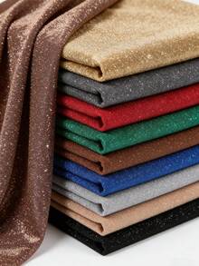 1pc Gold & Silver Metallic Shiny Fabric, Glitter Costume Dress DIY Pre-Cut Cloth - Multicolor - View 4