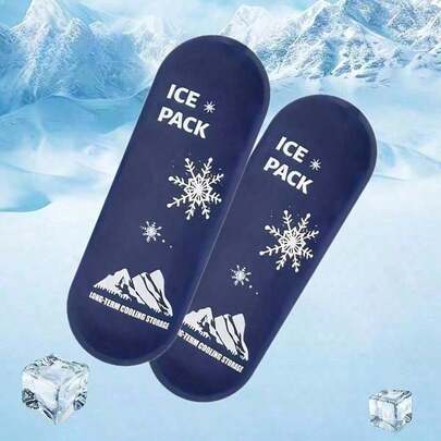 Bolsas de gelo reutilizáveis em nylon, bolsas de gelo em gel, ultrafinas e de longa duração, ideais para viagens, acampamentos e exercícios físicos.