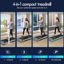 BLACK LORD Walking Pad, Treadmill For Home, Under Desk Treadmill With LED Display  & Wireless Control, Running Machine With 2-Level Incline, 140KG Capacity, No Assembly - 銀色 - 查看 4