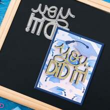 创意“你做到了”字样模具，DIY剪贴簿相册和压花模板，贺卡制作工具，卡片纸切割工艺品，礼品卡制作模板模切。 - 銀色 - 查看 4