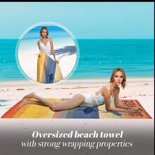1pc Beach Towel, Colorful Surfboard Pattern, Lightweight Super Soft Microfiber, Sand-Proof And Quick-Drying, Multiple Styles And Sizes Available, Ideal For Travel, Summer Beach Fun, And Pool Side, Essential Camping Towel - A - View 7