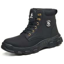 Steel Toe Boots Lightweight Comfortable Fashion Safety Boots Composite Toe Industrial Construction Work Shoes Men - Black - View 1
