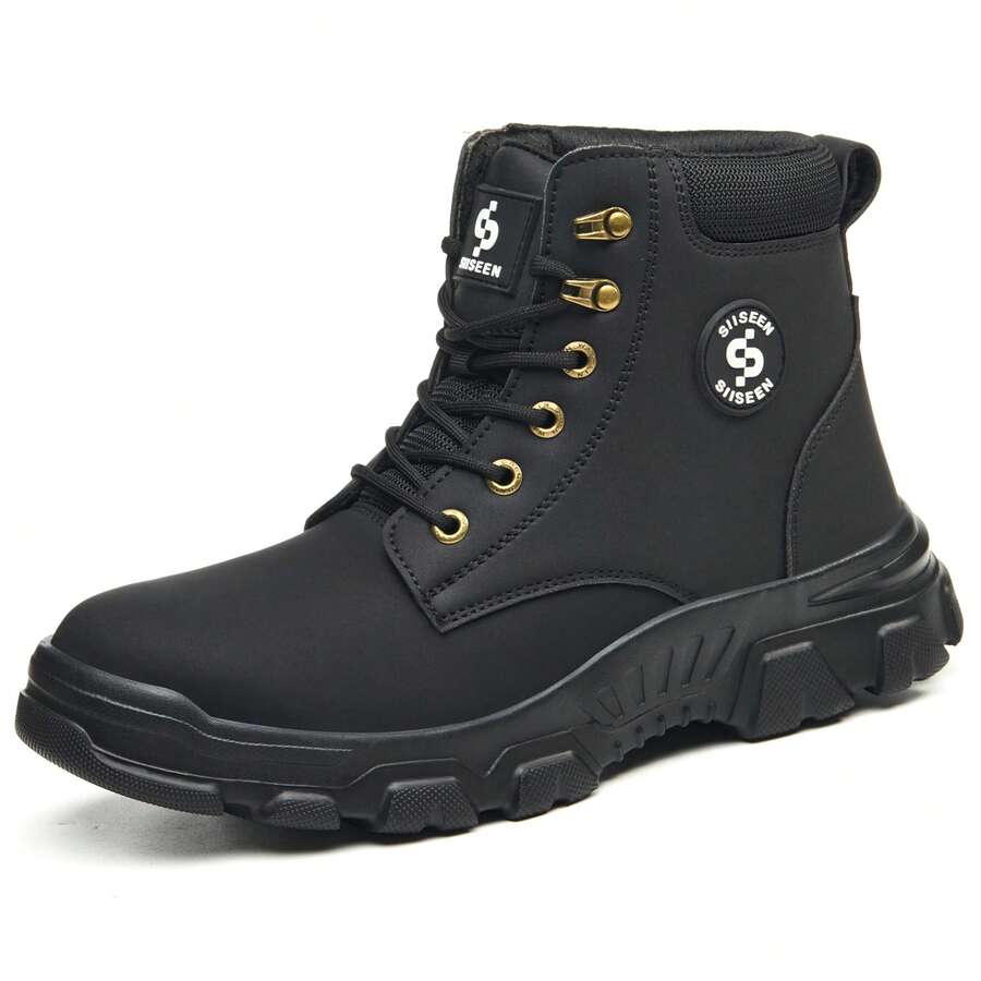 Steel Toe Boots Lightweight Comfortable Fashion Safety Boots Composite Toe Industrial Construction Work Shoes Men - Black - View 1