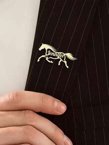 Personalized Stainless Steel Galloping Horse Brooch, Custom Jewelry Gift, Birthday Present, Holiday Gift - A Perfect Gift For Friends And Family - Multicolor - View 4
