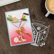 Creative Cocktail Cup Dies, DIY Scrapbooking Album And Embossing Stencil, Greeting Card Making Tool, Card Paper Cutting Crafts ,Gift Card Making Template Die Cuts. - Silver - View 5