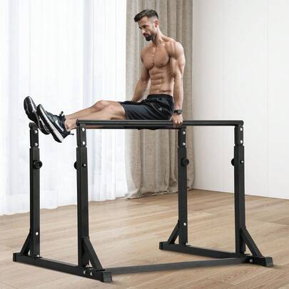 Dip Bar, 800 Lbs Capacity, Heave Duty Dip Stand Station With Adjustable Height, Fitness Workout Dip Bar Station Stabilizer Parallette Push Up Stand, Parallel Bars For Strength Training Home Gym