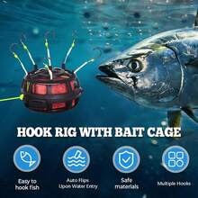 Inverted Bottom Cage, Upward-Facing Bait Hook, Square Material Throwing Rod, Rock Rod, 360-Degree Floating Bait Hook, Cubic Granular Powder Bait - Multicolor - View 7