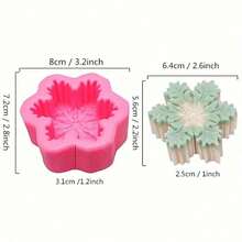1pc Christmas Snowflake Silicone Mold, 3D Candle Mold, Soap Mold, Resin Molds, DIY Soft Pottery Clay Drop Glue Decorative Mold, Hand Decorative Art Tools - P - 查看 2