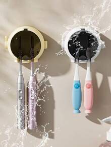 1个牙刷架，创意可爱宇航员造型防水浴室壁挂式牙刷收纳架，精美浴室收纳架，圣诞/新年礼物，学习用品 - 彩色 - 查看 2