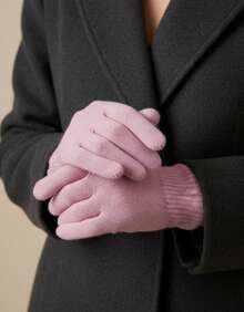 Lilas Inova Unisex Thick Wool Glove Autumn Winter High Quality - Baby Pink - View 1