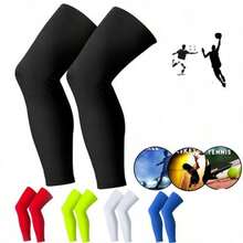 Full Length Elastic Knee Sleeve, Extended 4-Way Leg Sleeve, Comfortable 3D Contoured Knee Brace With Silicone Anti-Slip Strips, Suitable For Running, Basketball And Daily Life - Multicolor - View 3