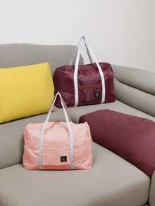 1 Bolsa de Viagem Dobrável - Leve, Portátil, com Vários Compartimentos, Ideal para Esportes, Fitness, Férias, Academia, Item Essencial para a Academia, Design Minimalista - Ver 9