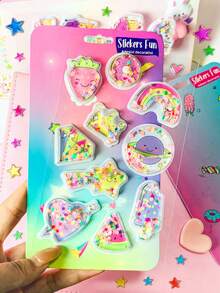 Adesivos de resina versáteis são materiais decorativos adequados para qualquer ocasião. Desde design de interiores, papelaria até artesanato e embalagem de presentes, suas aplicações são infinitas. - Multicolorido - Visão 4