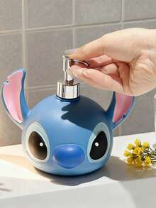Stitch Shaped Lotion Bottle, Big Head Cartoon Character Shaped Pump Bottle, Large Empty Bottle For Shower Gel, Shampoo Refill / Stitch Cute Star Baby Lotion Refill Bottle, Creative Cartoon Pump Dispenser, Large Capacity Hand Wash Liquid, Shower Bottle - Multicolor - View 4