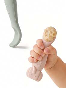 3pcs Baby Silicone Feeding Spoon Set, Infant Self-Feeding Stage 1 Spoons, Silicone Toddler Tableware - 3pcs - View 7