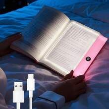 Rechargeable LED Flat Book Light, Suitable For Bedtime Reading, 3 Color Temperatures, Timer Function, 2026 Upgraded Dimmable Panel Book Light With Full-Page Illumination, Gift For Book Lovers - 3-tone Lighting - View 2