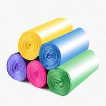 5 Rolls (75pcs) Disposable Garbage Bags, Household Kitchen Storage Trash Bags, Cleaning Garbage Bags, Plastic Bags, Multi-Purpose - Multicolor - View 1