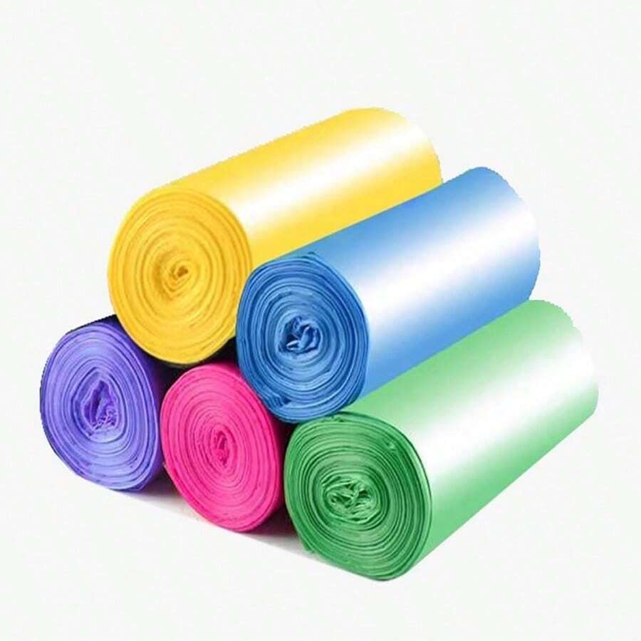 5 Rolls (75pcs) Disposable Garbage Bags, Household Kitchen Storage Trash Bags, Cleaning Garbage Bags, Plastic Bags, Multi-Purpose - Multicolor - View 1