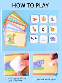 儿童认知闪卡，卡通英语学习教育卡，动物配对游戏（寻找妈妈和房子），幼儿早期教育启蒙玩具 - 彩色 - 查看 7