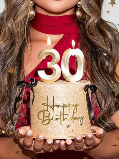 1 st champagnefärgade guldfärgade mini-snäcksformade siffror 0-9, födelsedags- och jubileumsfest-tårtdekorationer