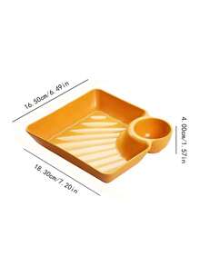 Bộ 1/2/4 đĩa nhựa vuông trơn dùng đựng nước chấm, tráng miệng, ăn nhẹ, thích hợp cho trái cây, bánh bao, khoai tây chiên, sushi, v.v., phù hợp cho gia đình, nhà hàng, tiệc tùng, dạ hội, văn phòng, quà tặng Ngày của Cha, quà tặng Ngày của Mẹ, quà tặng cho bạn bè, người yêu, gia đình, giáo viên, đồng nghiệp, quà tặng Halloween, quà tặng Giáng sinh. - cam + vàng - Xem 8
