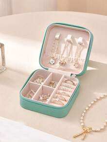 1 hộp đựng trang sức du lịch xách tay, hộp đựng trang sức bằng da PU, hộp đựng trang sức nhỏ gọn có khóa kéo, hộp đựng nhiều tầng đựng bông tai và nhẫn, hộp đựng mỹ phẩm trang điểm, giá trưng bày trang sức, hộp đựng nước hoa, chất liệu chống thấm nước và chống oxy hóa để bảo vệ nhẫn, bông tai và dây chuyền, quà tặng ngày lễ, quà tặng cho nữ, thích hợp làm quà tặng cho giáo viên. - nhiều màu - Xem 19