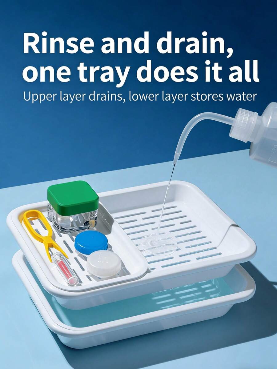 RGP Lens Soaking Tray, Eyeglasses Cleaning And Drying Tool, Rigid Gas Permeable Lens Rinsing Dish - View 1