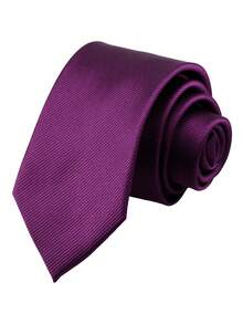 Men's Solid Color Necktie And Tie Clip Set, Business/Work Commute Versatile High-End Accessory, Gift For Colleagues, Friends, Leaders,Accessories,Festival,Gifts - Purple - View 3
