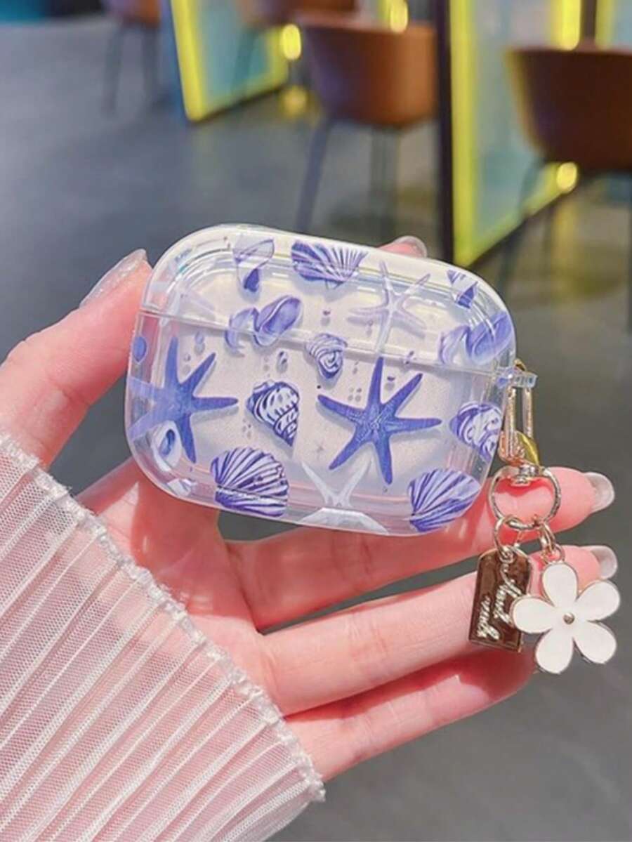 适用于 4/3 Pro 第二代/第一代的保护壳，可爱花朵图案设计，配有花朵钥匙扣，柔软 TPU 材质，防震保护，附赠清洁套装，适用于 1/2 Pro 3/Pro 2 - 白色、蓝色、粉色 - 彩色 - 查看 1