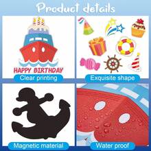 27pcs Birthday Party Cruise Door Magnet Decor, Funny Cruise Door Magnets For Women & Men Birthday Gifts, Reusable Happy Birthday Cruise Cabin Door Decoration Magnets, Refrigerator Magnets, Cute Captain Nautical Navigation Door Magnet Decor - 27 Pcs - View 4