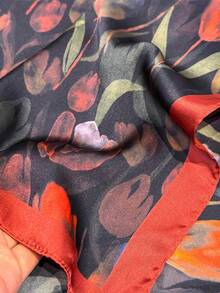 1件装春夏时尚百搭郁金香印花多功能围巾/领巾，适合日常、办公和度假场合 - 彩色 - 查看 7