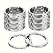 20/40 piezas Anillos partidos para llaves, Llaveros planos duraderos de 0.98" y 1.18" para manualidades DIY, accesorios para bolsas de llaves, uso en automóvil y hogar, accesorios para hacer llaveros DIY - Llavero de anilla plana - Ver 10