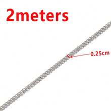 2m Stainless Steel Cross & O-Ring Lip Chain, Multi-Style Steel Color Stainless Steel Chain, Suitable For DIY Jewelry Making Bracelets Necklaces Accessories - 2 Meters - View 20
