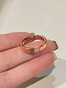 1 chiếc nhẫn hình ngôi sao bằng thép không gỉ mạ vàng 18K đính đá Cubic Zirconia, thích hợp cho nữ đeo hàng ngày, làm quà tặng. - nhẫn - Xem 16