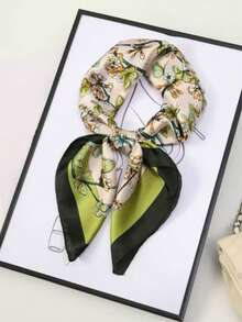 1pc Versatile Elegant Professional Flight Attendant Style Neckerchief - Green - View 7