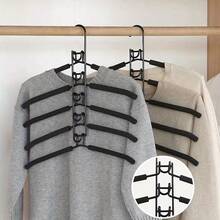 5-Tier Clothes Hanger Maximizes Your Closet Space! Multi-Functional Wardrobe Organizer, 5-Layer Metal Sponge Detachable Premium Magic Non-Slip Versatile Storage Hanging Rack - Multicolor - View 2