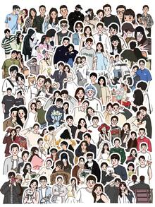 63张情侣日常生活贴纸，简约插画风格，柔和色调，记录浪漫瞬间，适用于爱情日记、剪贴簿、笔记本电脑、手机壳及情侣礼物。剪贴簿用品文具趣味贴纸，Kindle适用。 - CP - 查看 1